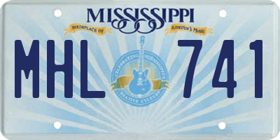 MS license plate MHL741