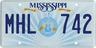 MS license plate MHL742