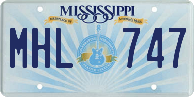 MS license plate MHL747