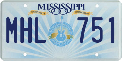 MS license plate MHL751