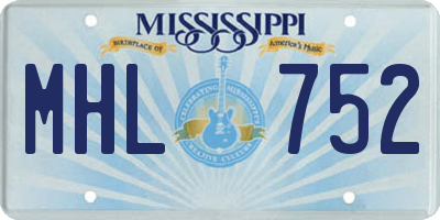 MS license plate MHL752