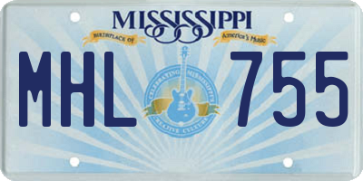 MS license plate MHL755