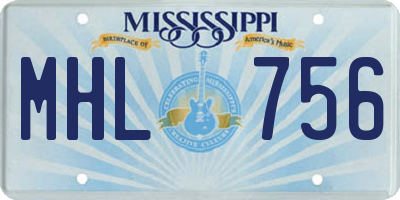 MS license plate MHL756