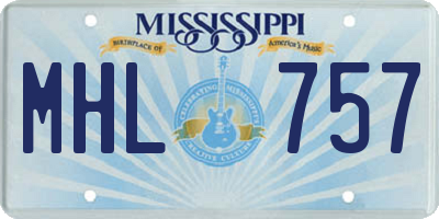 MS license plate MHL757