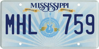 MS license plate MHL759