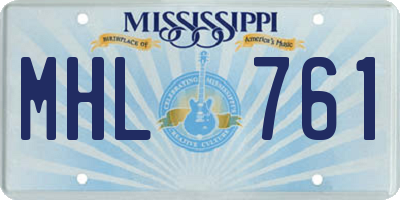 MS license plate MHL761