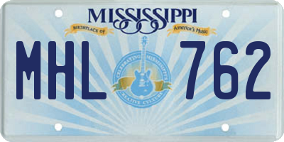 MS license plate MHL762