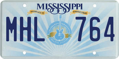 MS license plate MHL764
