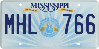 MS license plate MHL766