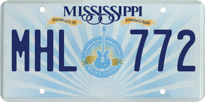 MS license plate MHL772
