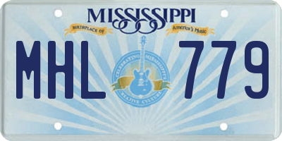 MS license plate MHL779