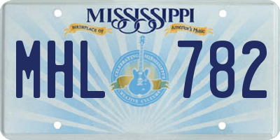 MS license plate MHL782