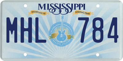 MS license plate MHL784