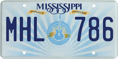 MS license plate MHL786