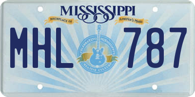 MS license plate MHL787