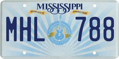 MS license plate MHL788