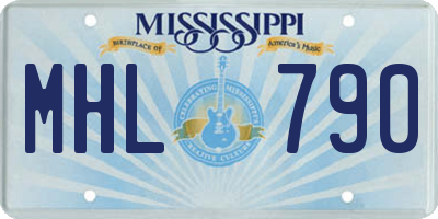 MS license plate MHL790
