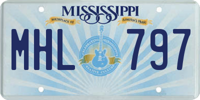 MS license plate MHL797