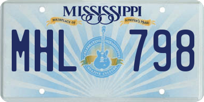 MS license plate MHL798