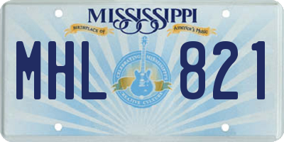 MS license plate MHL821