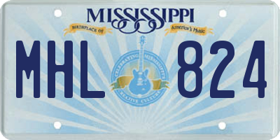 MS license plate MHL824