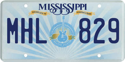 MS license plate MHL829