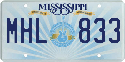 MS license plate MHL833