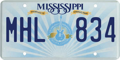 MS license plate MHL834