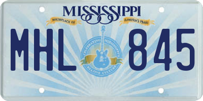 MS license plate MHL845