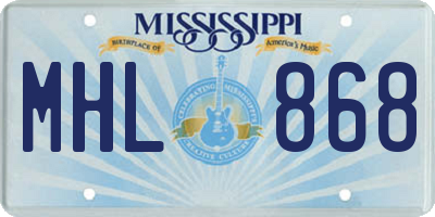 MS license plate MHL868