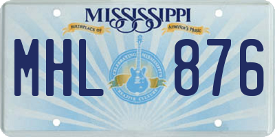 MS license plate MHL876