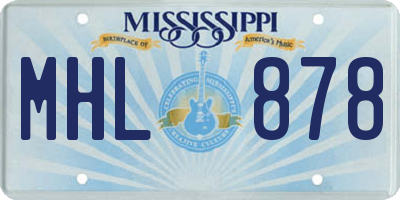 MS license plate MHL878