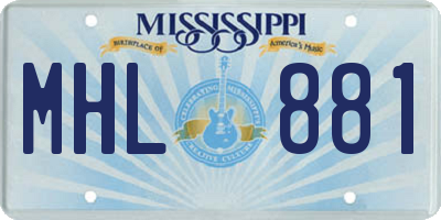 MS license plate MHL881