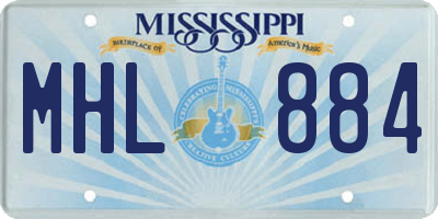 MS license plate MHL884