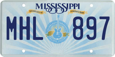 MS license plate MHL897