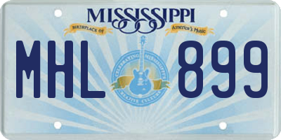 MS license plate MHL899