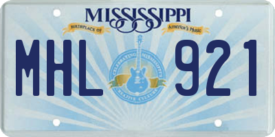 MS license plate MHL921