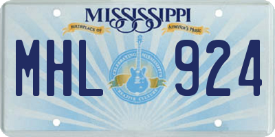 MS license plate MHL924