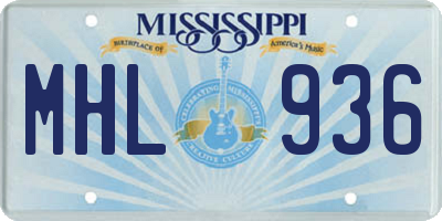MS license plate MHL936