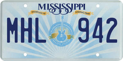 MS license plate MHL942