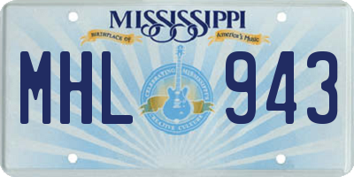 MS license plate MHL943