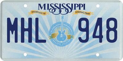 MS license plate MHL948