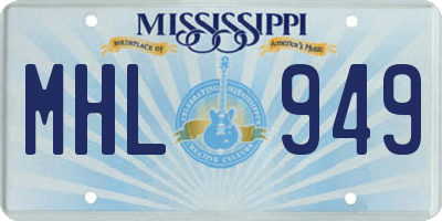 MS license plate MHL949