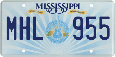 MS license plate MHL955