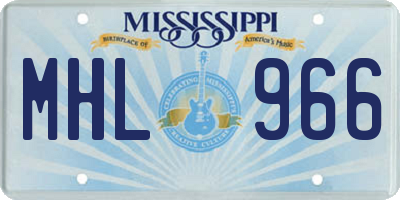 MS license plate MHL966