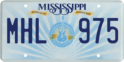MS license plate MHL975