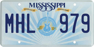 MS license plate MHL979