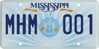 MS license plate MHM001