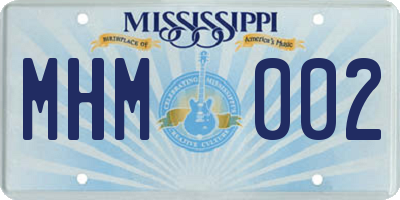 MS license plate MHM002