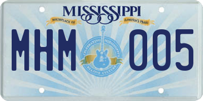 MS license plate MHM005